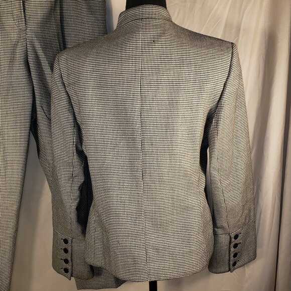 Harvé Benard Black and White Houndstooth Pantsuit Jacket Set - Sz 10 - Picture 5 of 7